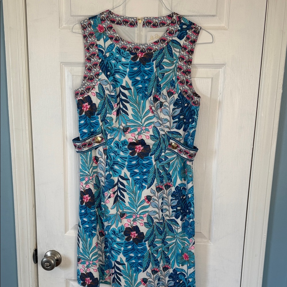 Lilly Pulitzer Tropical Blue and Pink Mini Dress